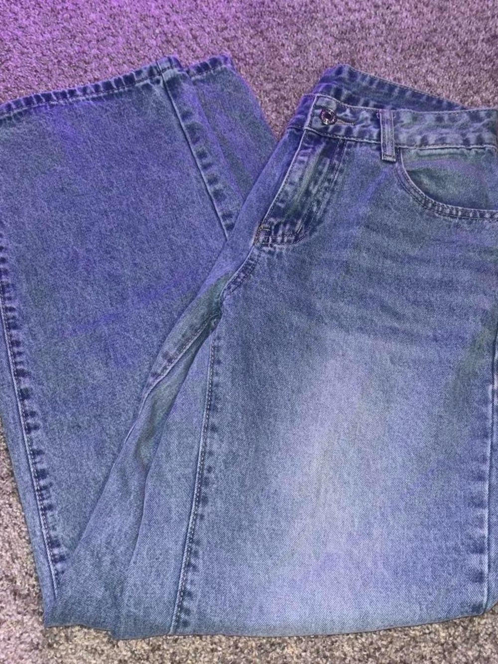 Amazon Women's Blue Wide Leg Jeans - Flared Denim
